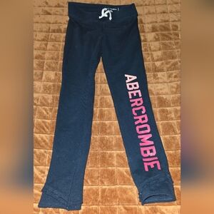 Abercrombie & Fitch Kids Logo Leggings Navy Blue Pink Ombre Print | Size 9/10